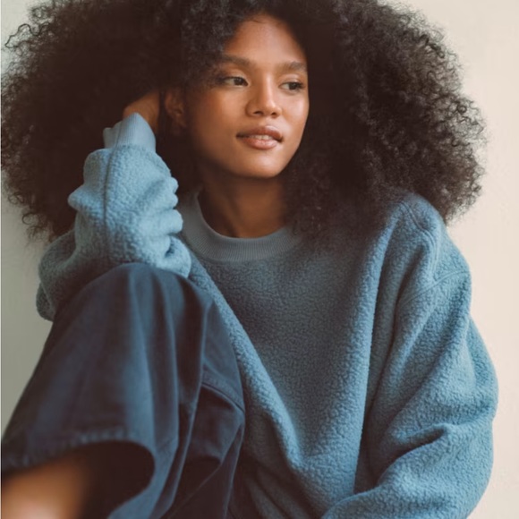 Everlane 🔥 The ReNew Teddy Oversized Crew Sweatshirt RN 139393 Sz XS - Picture 2 of 7